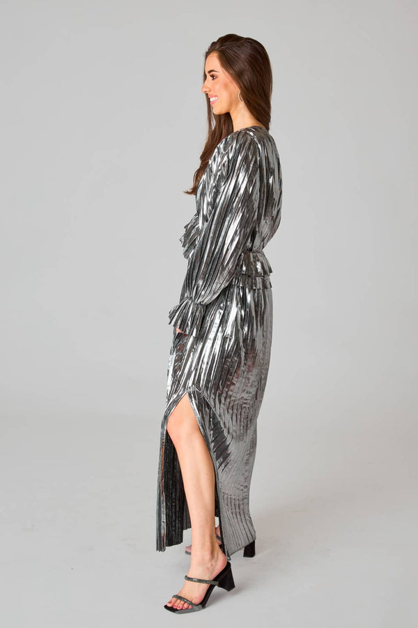 Evie Disco Ball Metallic Maxi Dress