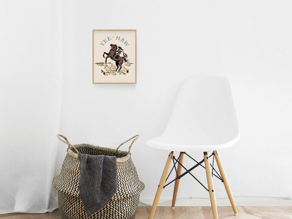 Yeehaw Cowgirl Art Print