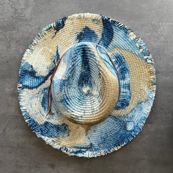 Gold Marbled Straw Hat