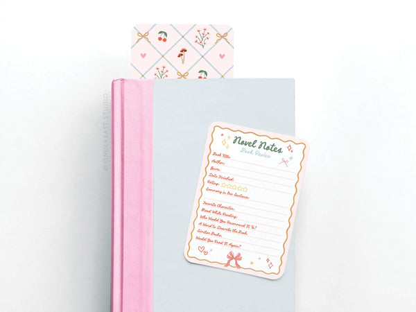 Coquette Novel Notes Book Review Card Set of 8