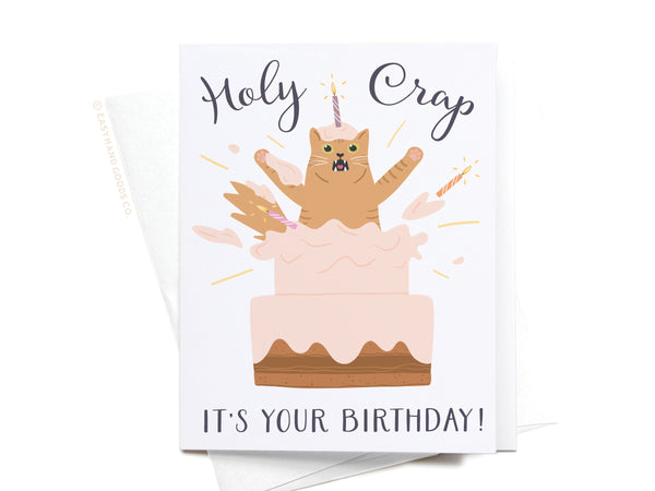 Holy Crap It’s Your Birthday Cat Greeting Card - RS