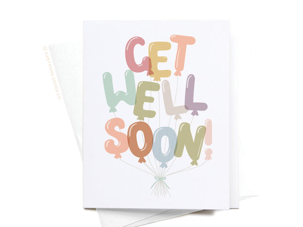 Get Well Soon Balloons Greeting Card - DS