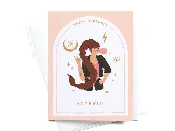 Happy Birthday Scorpio Zodiac Greeting Card – RS