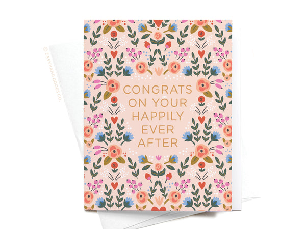 Congrats on Your Happily Ever After Floral Greeting Card - RS