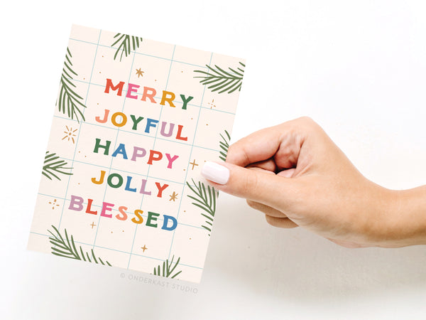Merry Joyful Christmas Spruce Greeting Card - HS