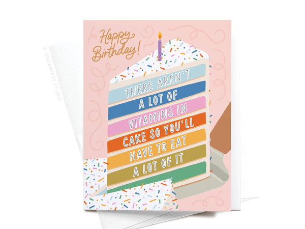 Not a Lot of Vitamins in Cake Greeting Card – RS