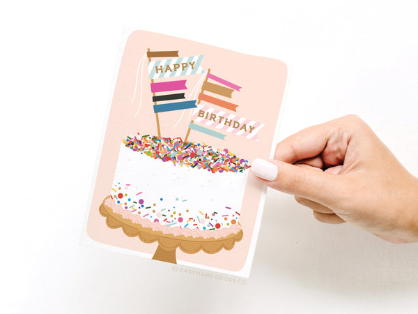 Happy Birthday Sprinkle Cake Greeting Card - RS