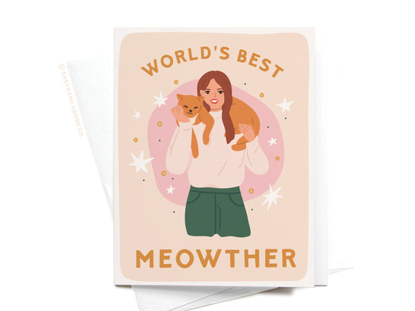 World's Best Meowther Greeting Card - HS