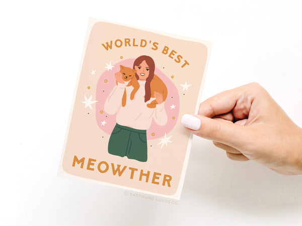 World's Best Meowther Greeting Card - HS