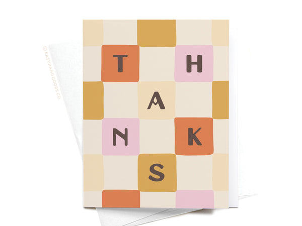 Mod Checkerboard Thanks Greeting Card – RS