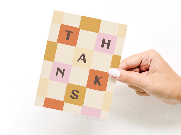 Mod Checkerboard Thanks Greeting Card – RS