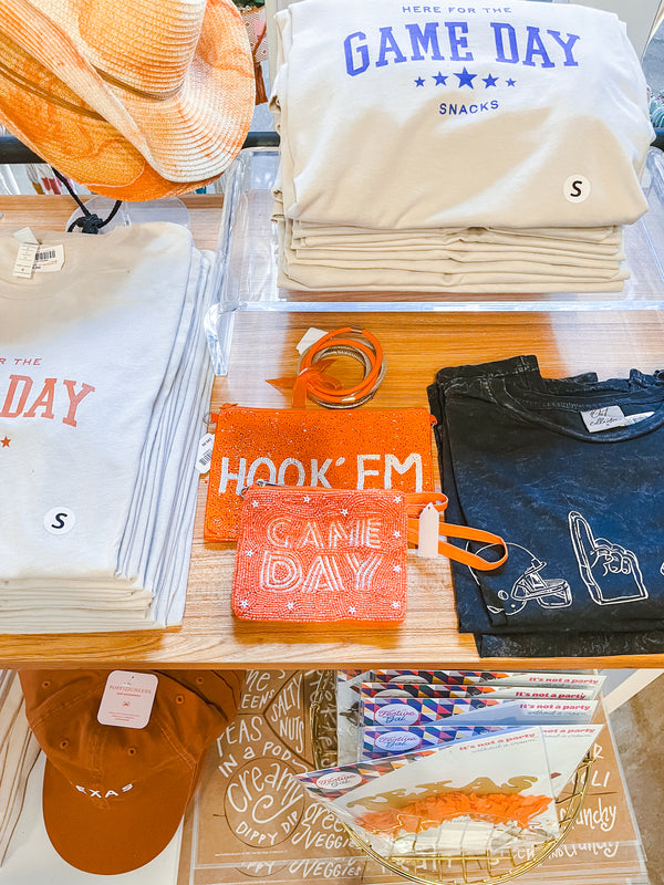 Orange Hook Em Beaded Pouch 