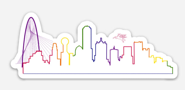 Dallas Skyline Sticker - Rainbow Large