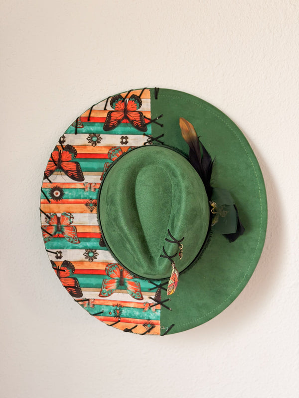 Green Butterfly Flatbrim Hat
