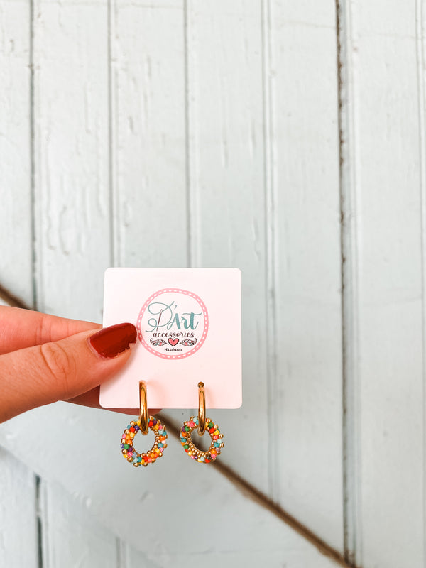 Confetti Beaded Rings Hoops
