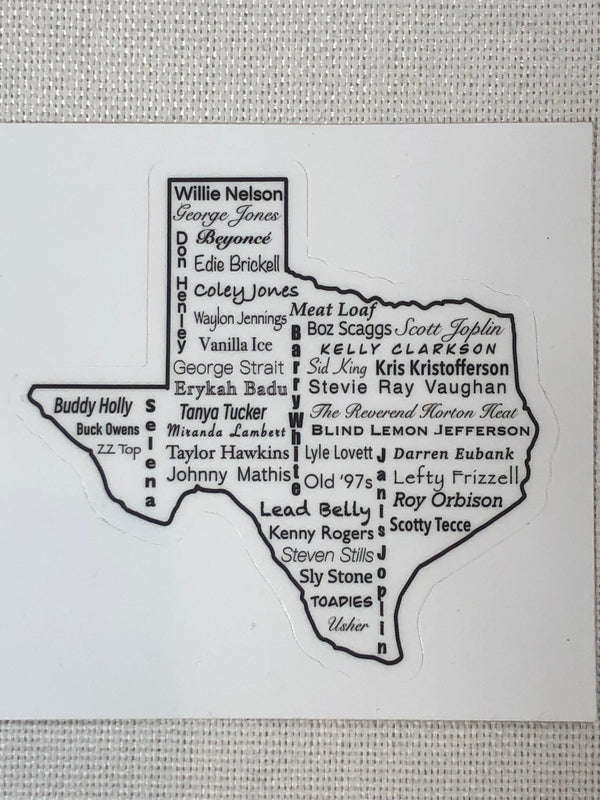 Texas Born Musicians Sticker - Large