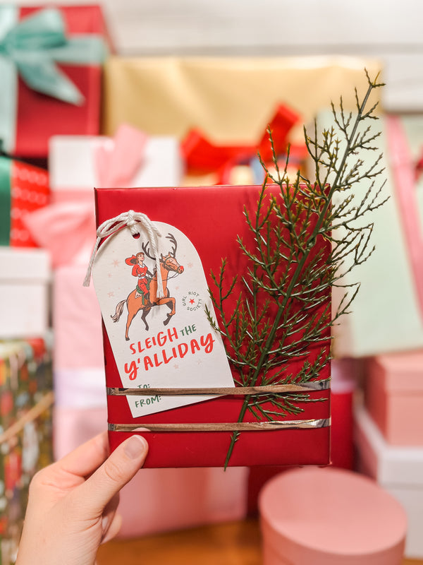 Sleigh the Y'alliday Holiday Gift Tag