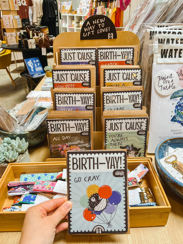 PresentCard™ Birth-Yay! Go Cray Balloon Fish Birthday Card