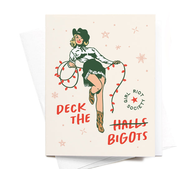 Deck the Bigots Holiday Greeting Card - Girl Riot Society