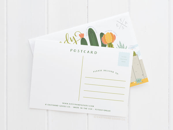 Dallas Succulent Skyline Postcard