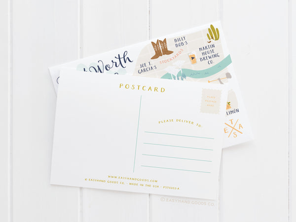 Fort Worth Map Postcard