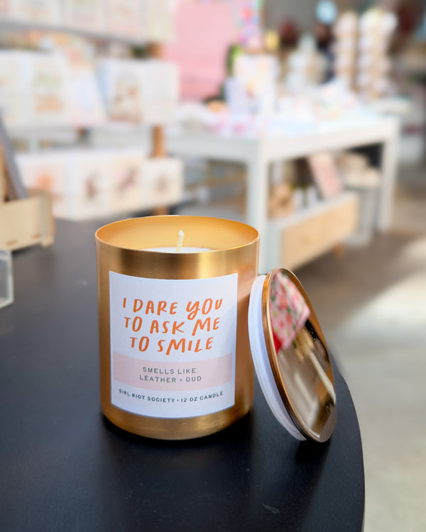 I Dare You to Ask Me to Smile Candle