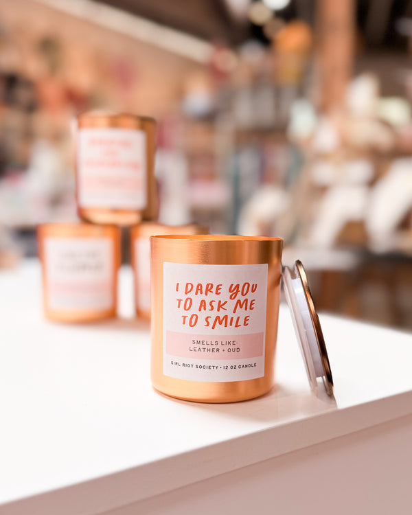 I Dare You to Ask Me to Smile Candle