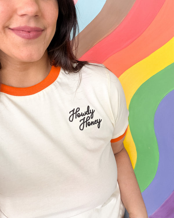 Howdy Honey Crop Ringer Tee