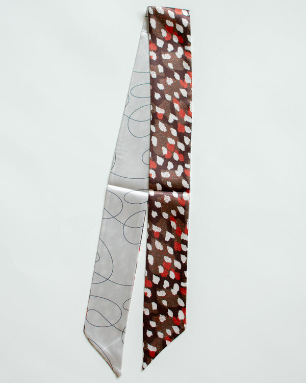 Neutral Pattern Skinny Scarves