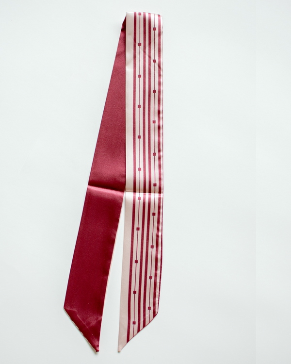 Red Riot Stripe Skinny Scarf