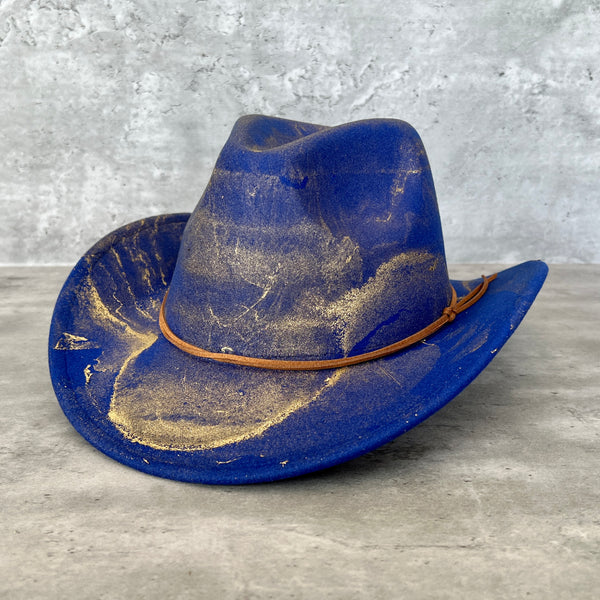 Gold Marbled Felt Cowboy Hat