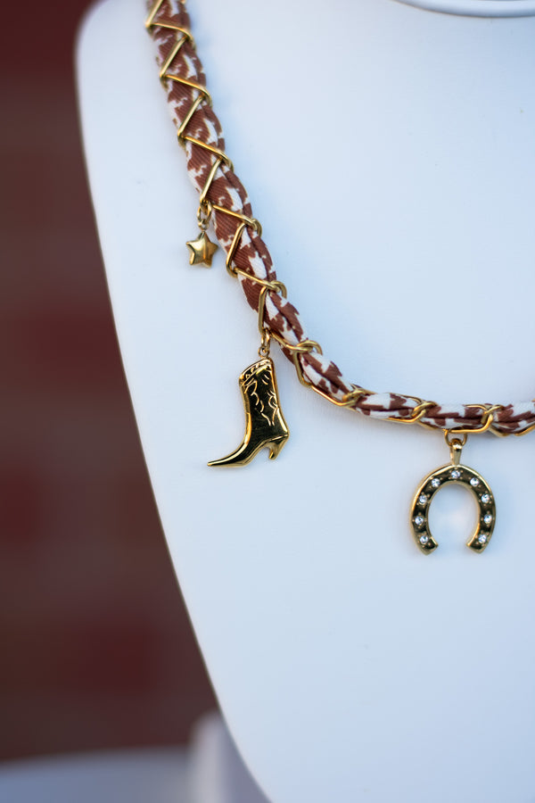 Scarf Charm Necklace - Cowgirl