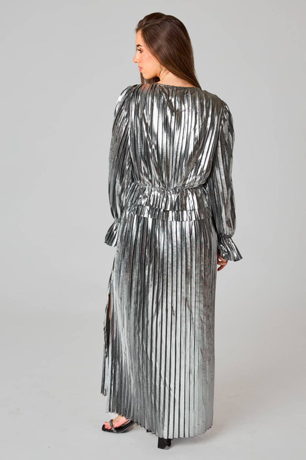 Evie Disco Ball Metallic Maxi Dress