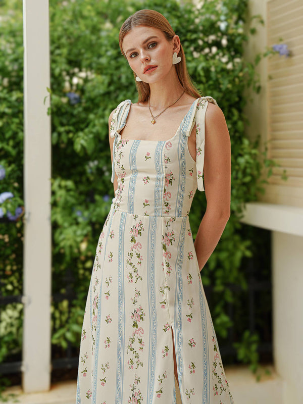 Sweet Floral Stripe Sundress