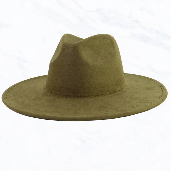 Suede Large Eaves Peach Top Fedora Hat