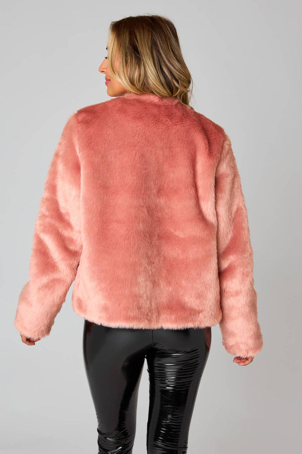 Baddie Champagne Faux Fur Jacket