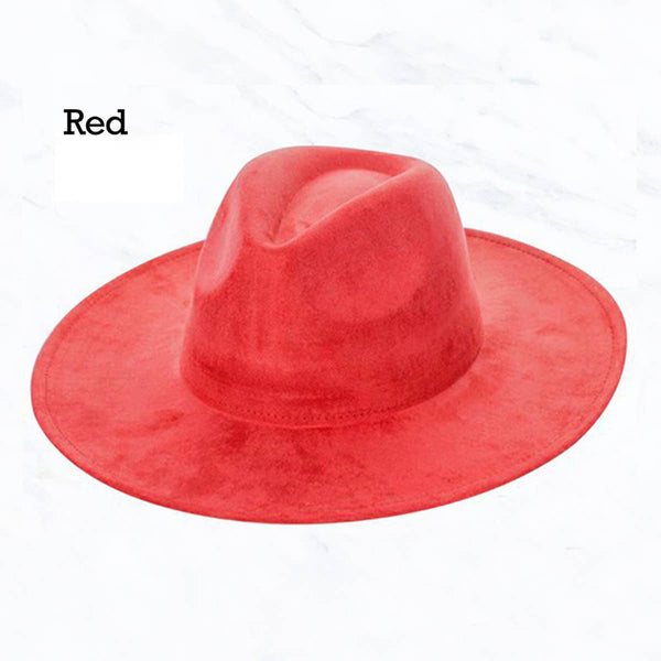 Suede Large Eaves Peach Top Fedora Hat