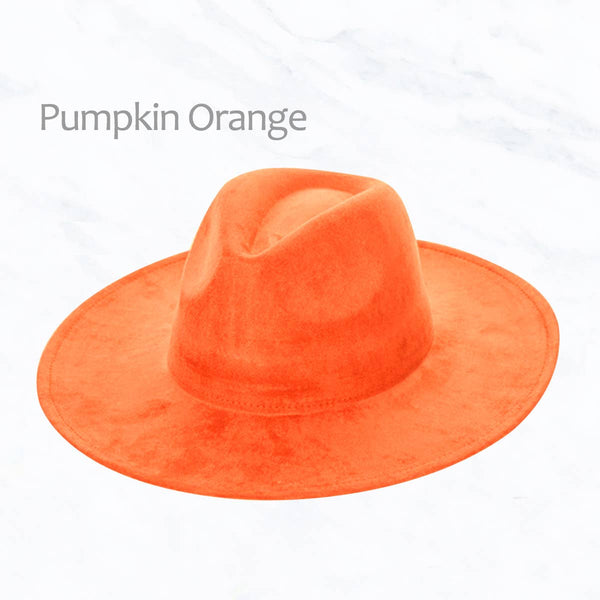 Suede Large Eaves Peach Top Fedora Hat