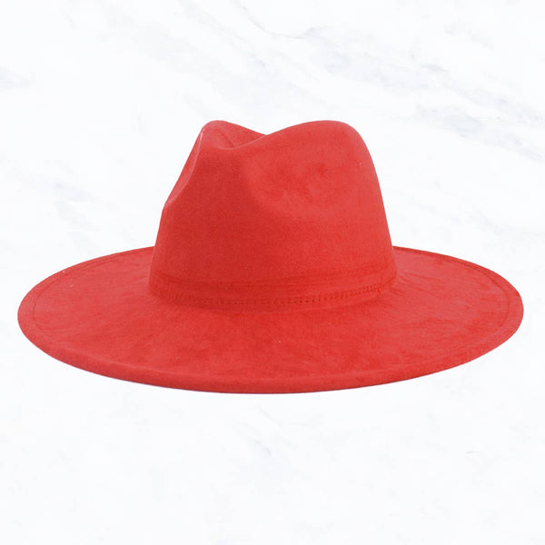 Suede Large Eaves Peach Top Fedora Hat