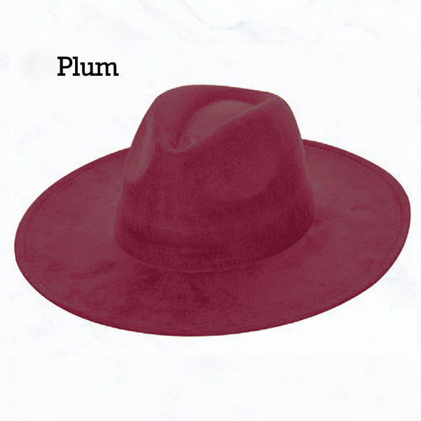 Suede Large Eaves Peach Top Fedora Hat