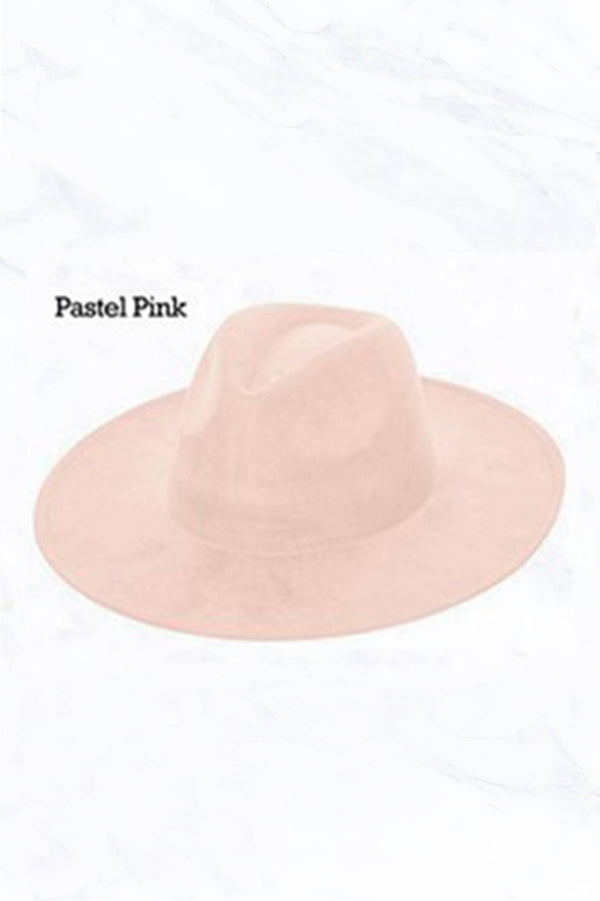 Suede Large Eaves Peach Top Fedora Hat