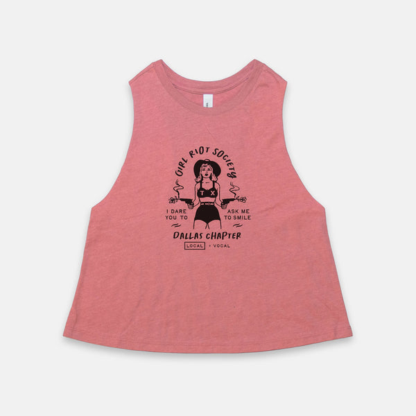 Girl Riot Society - Dallas Chapter - Cropped Flowy Pink Tank