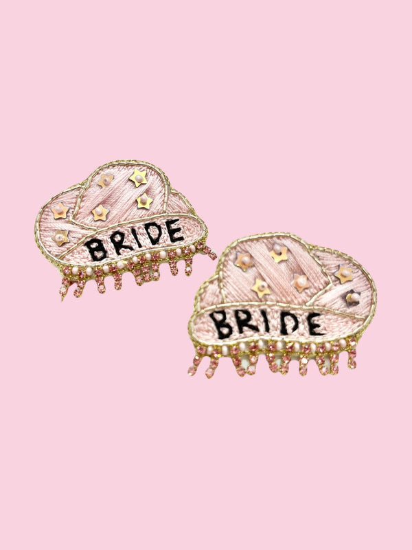 Cowgirl Bride Pink Earrings
