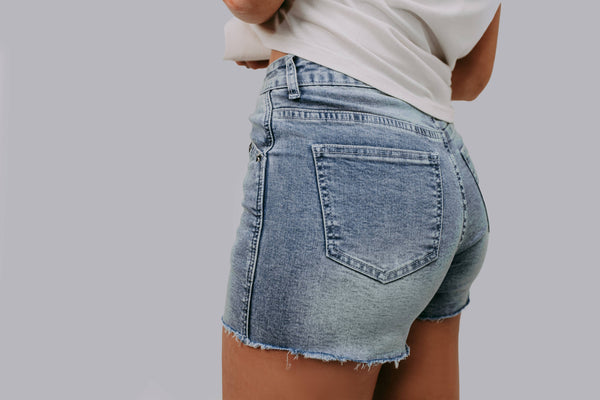 Studded Denim Shorts