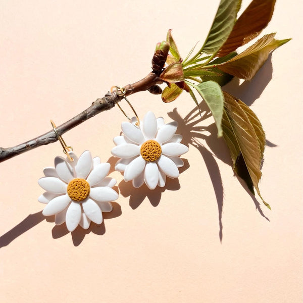 White Daisy Hoops - 1