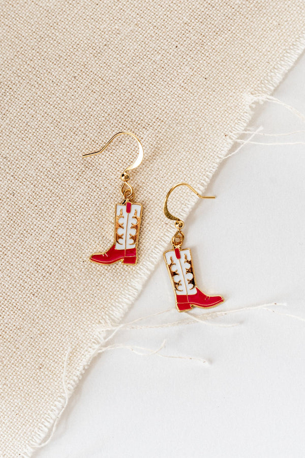 Cowgirl Boots Enamel Earrings - 5