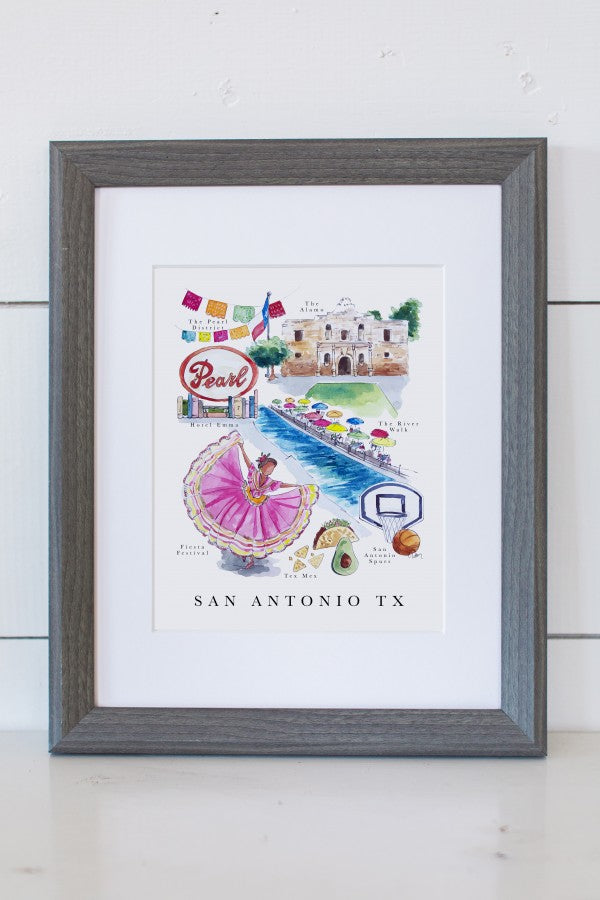 San Antonio City Map Print