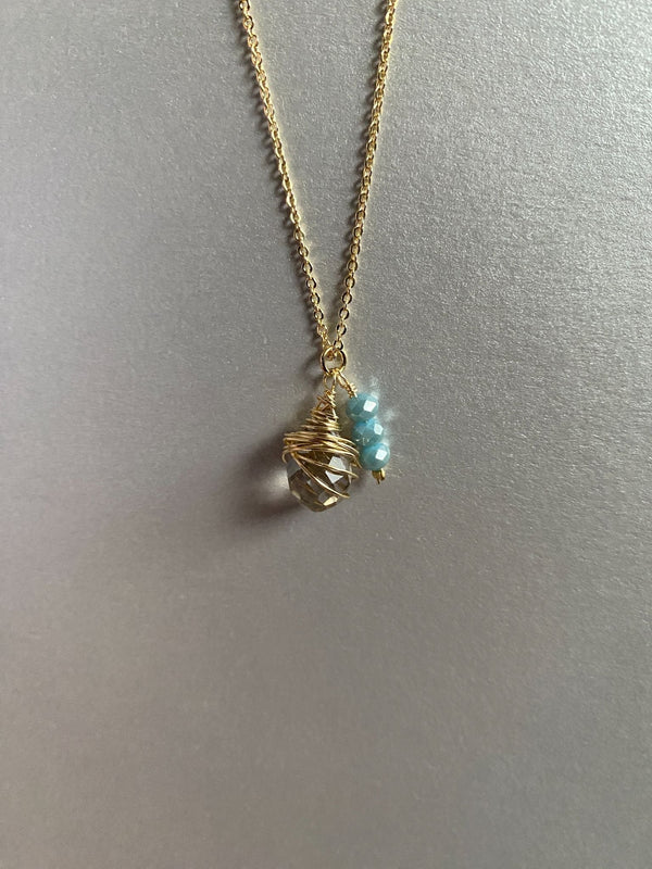 Elegant Pendant Crystal Gemstone Chain Necklace - 3