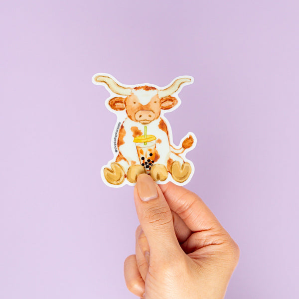 Boba Longhorn Sticker - 2