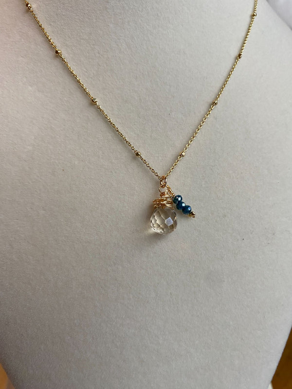 Elegant Pendant Crystal Gemstone Chain Necklace - 5